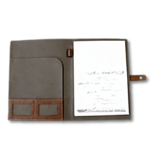 Load image into Gallery viewer, A4 Leather Folio Holder Inside with pockets and pen holder