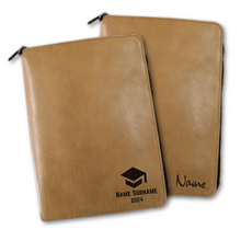 Load image into Gallery viewer, A4 Leather Zip Folder