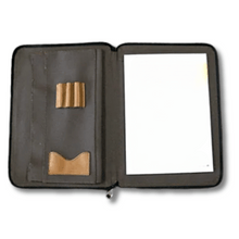 Load image into Gallery viewer, A4 Leather Zip Folder Inside