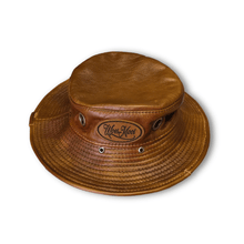 Load image into Gallery viewer, Brown leather bucket hat