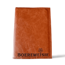 Load image into Gallery viewer, Boeremeisie A6 Leather Slip-On Cover With Notebook