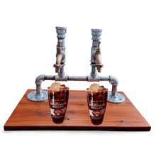 Load image into Gallery viewer, Twin Butler rustic wooden pipe dispenser handcrafted South African bar accessory