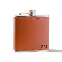 Load image into Gallery viewer, Leather hip flask 210ml handcrafted full-grain leather stainless steel South African gift