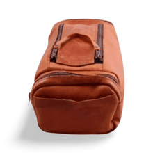 Load image into Gallery viewer, XL handcrafted leather mens toiletry bag premium South African travel accessory