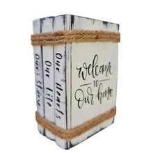 Load image into Gallery viewer, Decorative Book Stack of Three Books, Welcome to our home