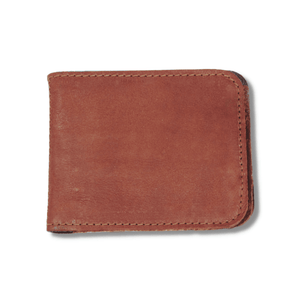 Albert Leather Money Clip with 8 Card Pocket, Rust