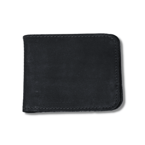 Albert Leather Money Clip with 8 Card Pocket, Black
