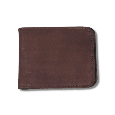 Albert Leather Money Clip with 8 Card Pocket, Brown