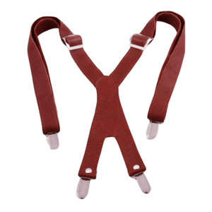 Adult Leather Suspenders with Clips